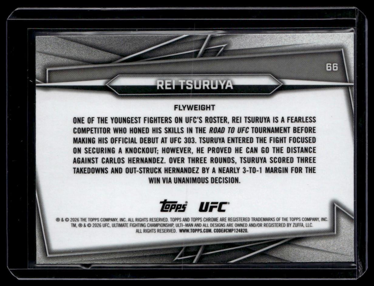 2026 Topps Chrome UFC #66 Rei Tsuruya Blue Geometric Refractor #/99