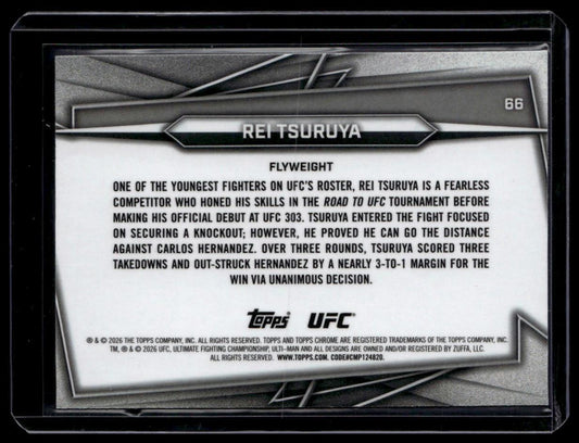 2026 Topps Chrome UFC #66 Rei Tsuruya Blue Geometric Refractor #/99