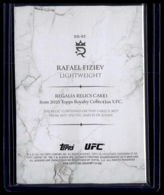 2025 Topps Royalty UFC #RR-RF Rafael Fiziev Regalia Relics #/99