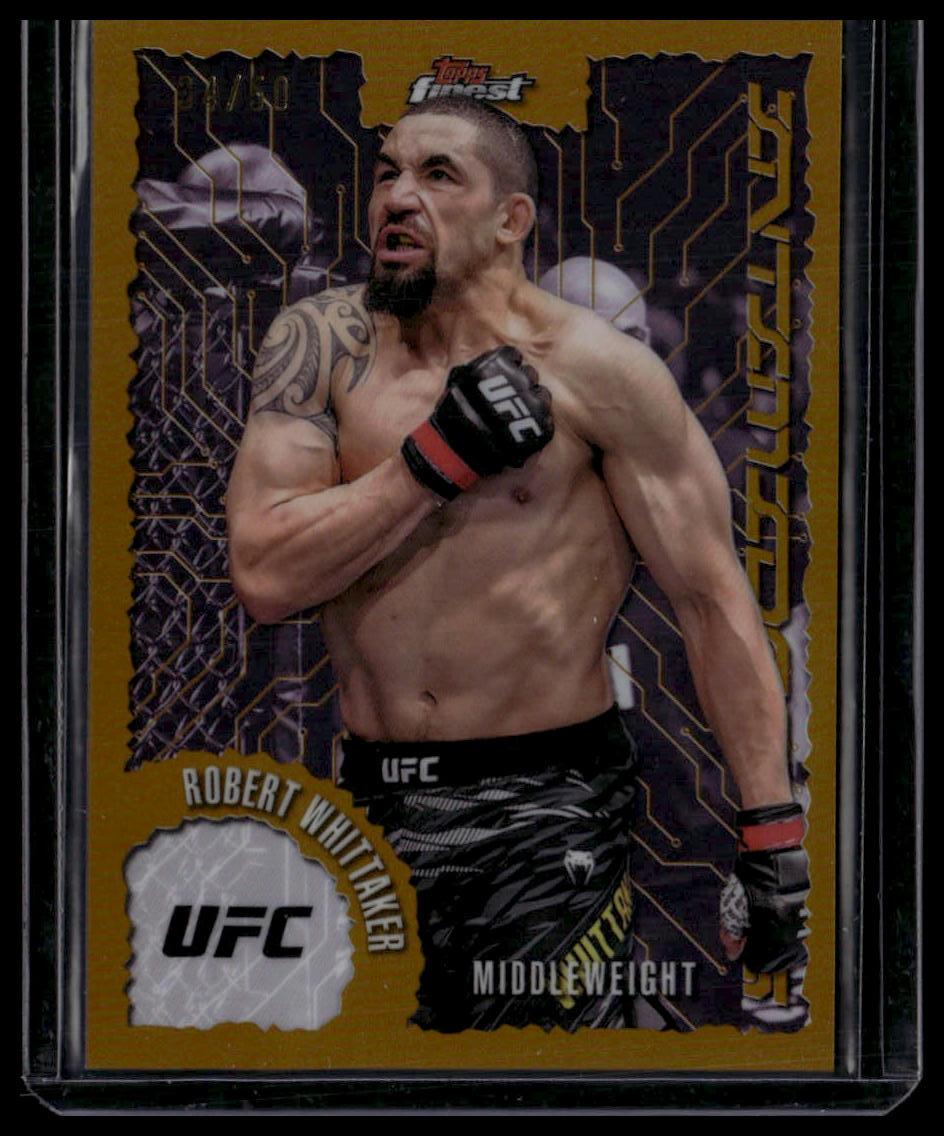 2025 Topps Finest UFC #IT-30 Robert Whittaker Intimidators Gold Refractors #/50