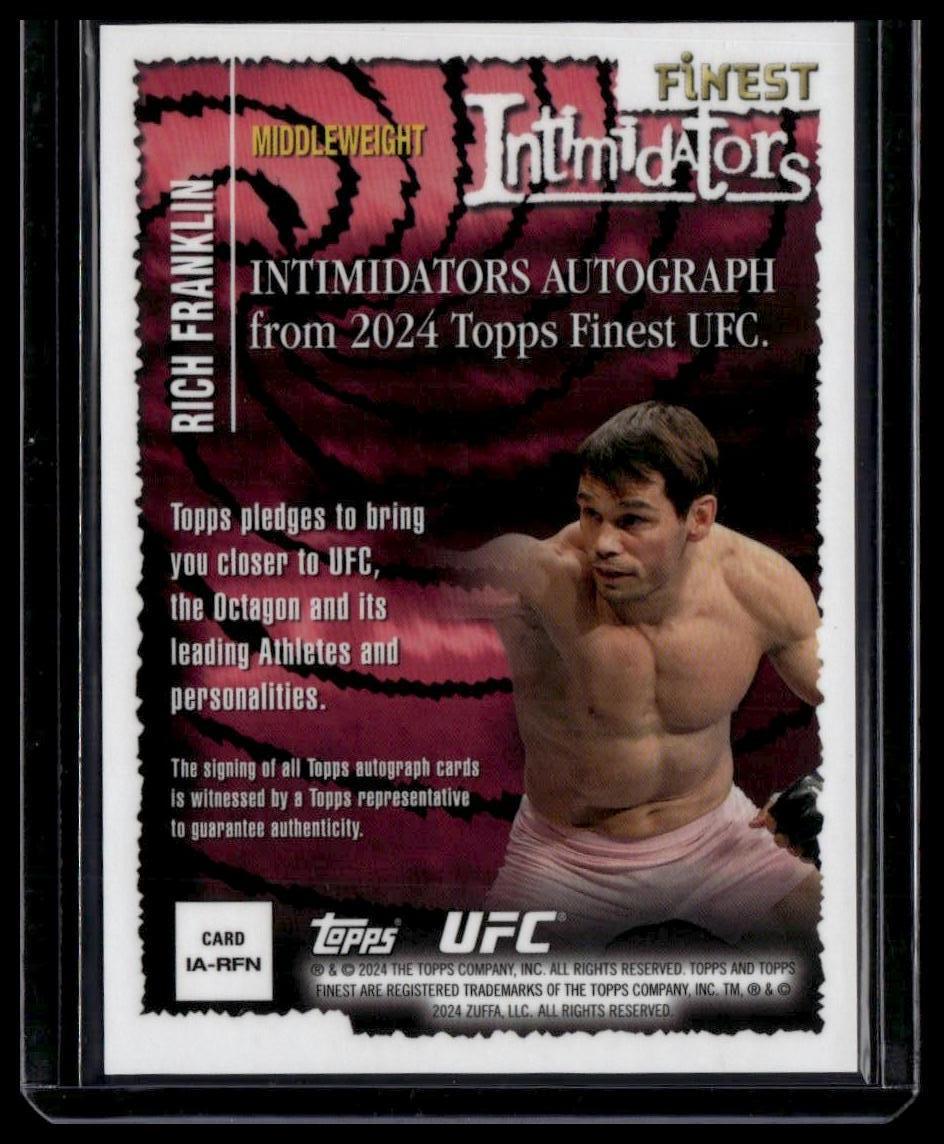 2024 Topps Finest Rich Franklin Intimidators Auto Gold Refractors #/50