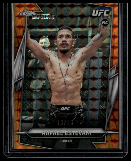 2026 Topps Chrome UFC #22 Rafael Estevam Orange Geometric Refractor #/25