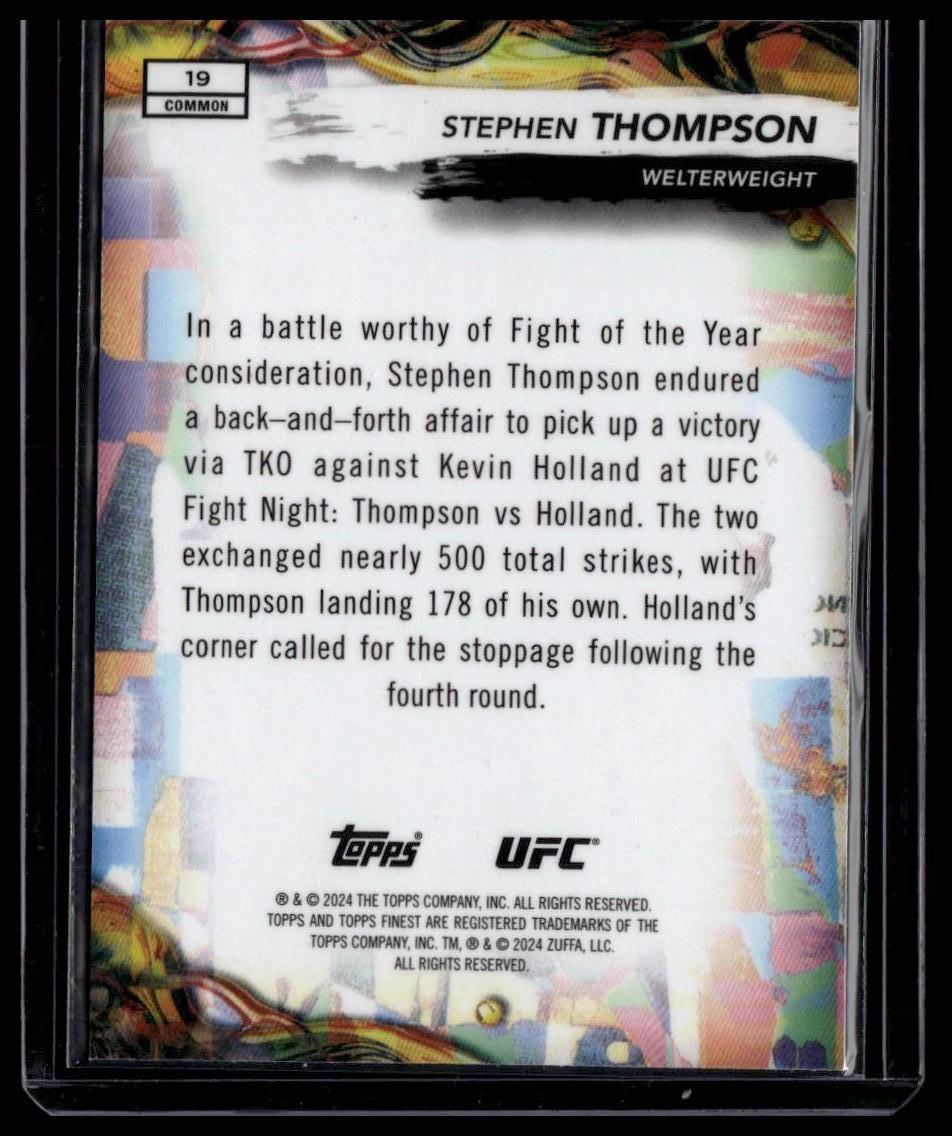 2024 Topps Finest UFC #19 Stephen Thompson Purple Checkerboard #/150