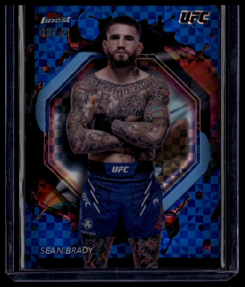 2024 Topps Finest UFC #208 Sean Brady Blue Checkerboard #/49