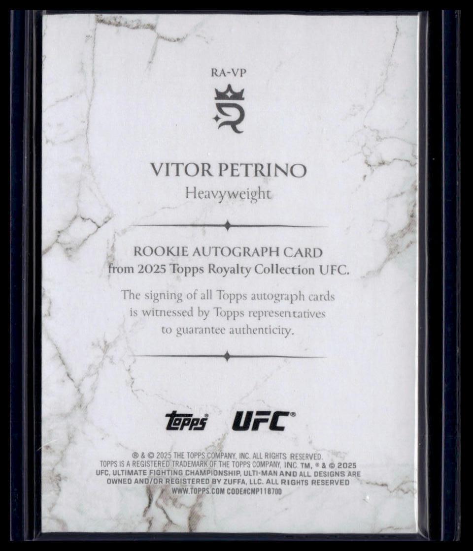 2025 Topps Royalty UFC #RA-VP Vitor Petrino Rookie Autographs #/99