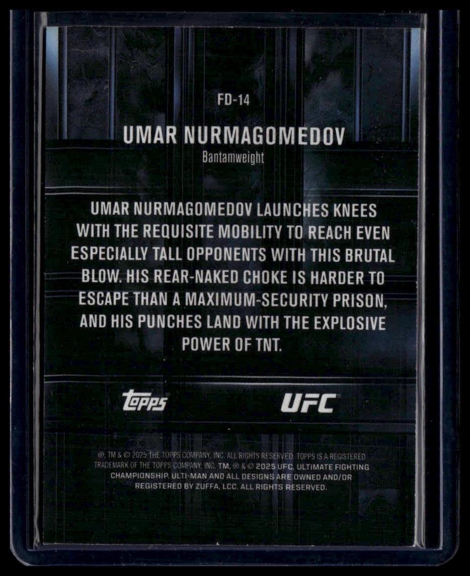 2025 Topps Knockout UFC #FD-14 Umar Nurmagomedov Fight DNA Red #/25