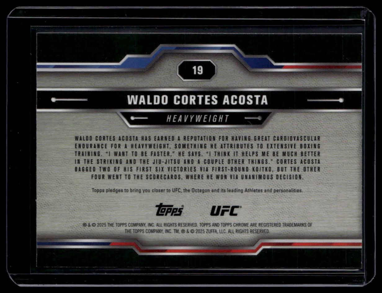 2025 Topps Chrome UFC #19 Waldo Cortes Acosta Aqua Refractor #/199
