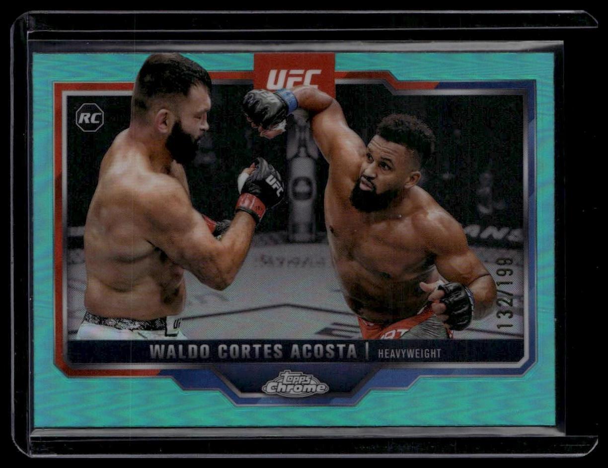 2025 Topps Chrome UFC #19 Waldo Cortes Acosta Aqua Refractor #/199