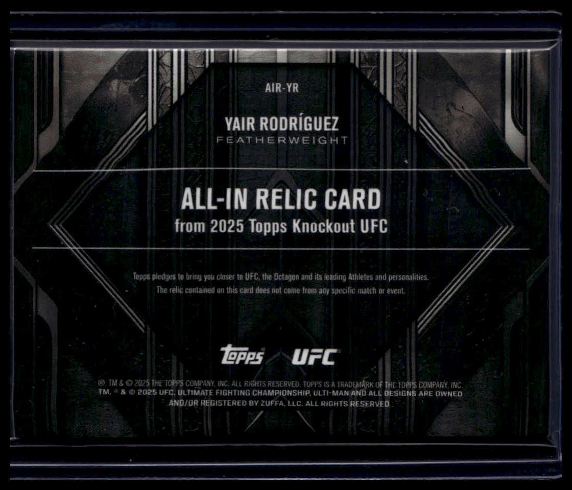 2025 Topps Knockout UFC #AIR-YR Yair Rodríguez All-In Relics