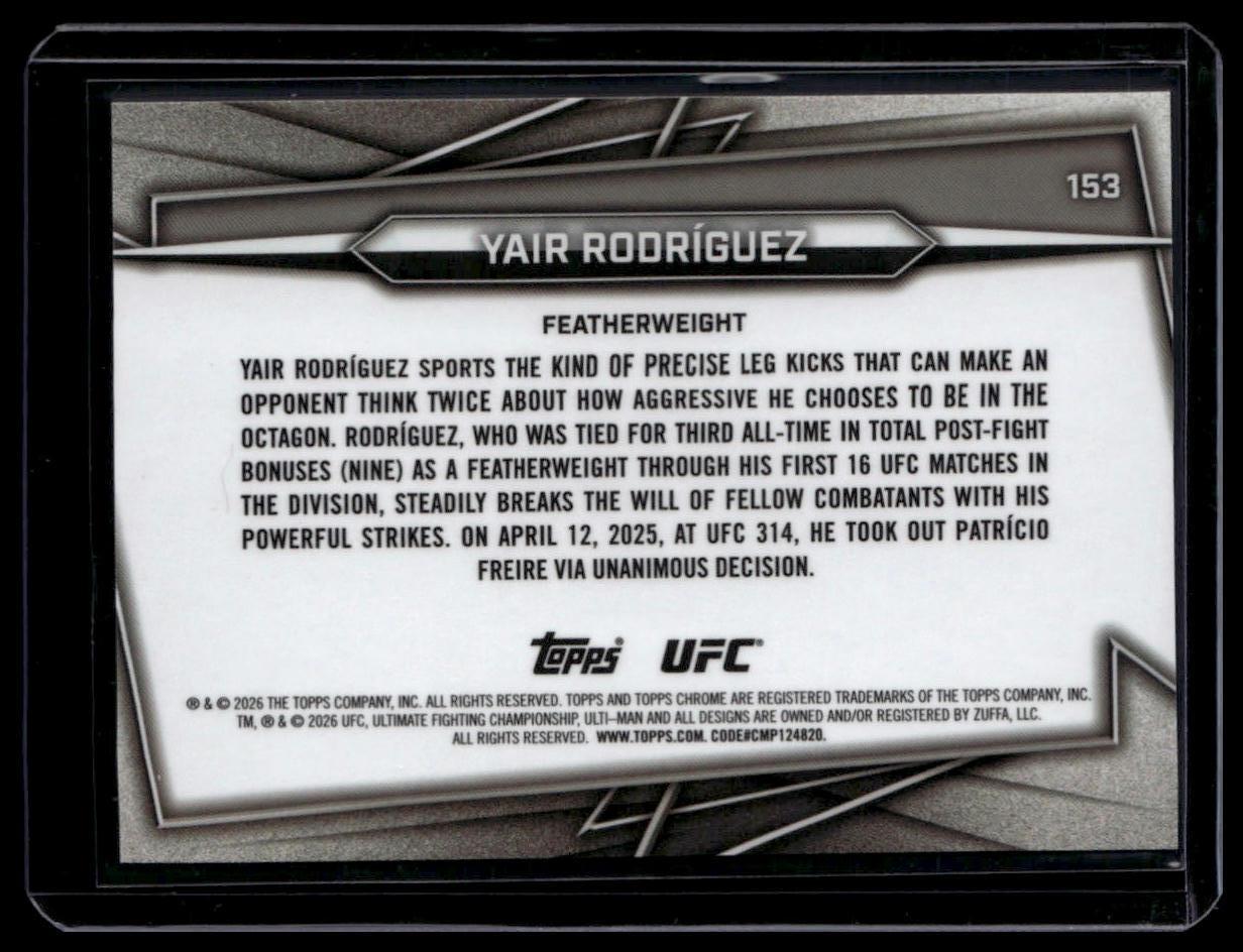 2026 Topps Chrome UFC #153 Yair Rodríguez Black Refractor #/10