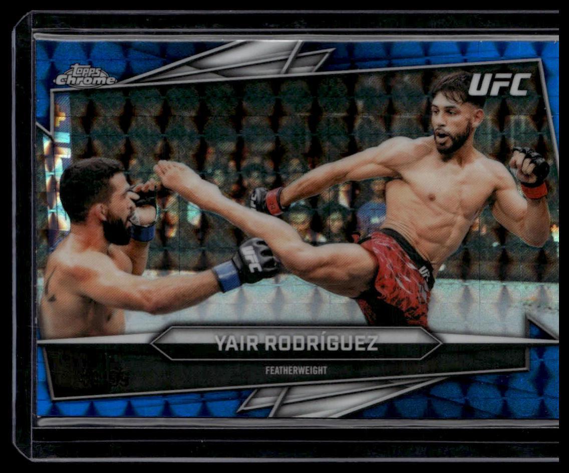 2026 Topps Chrome UFC #153 Yair Rodríguez Blue Geometric Refractor #/99