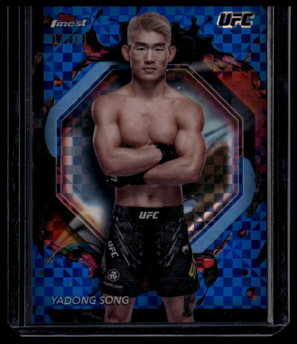 2024 Topps Finest UFC #285 Yadong Song Blue Checkerboard #/49