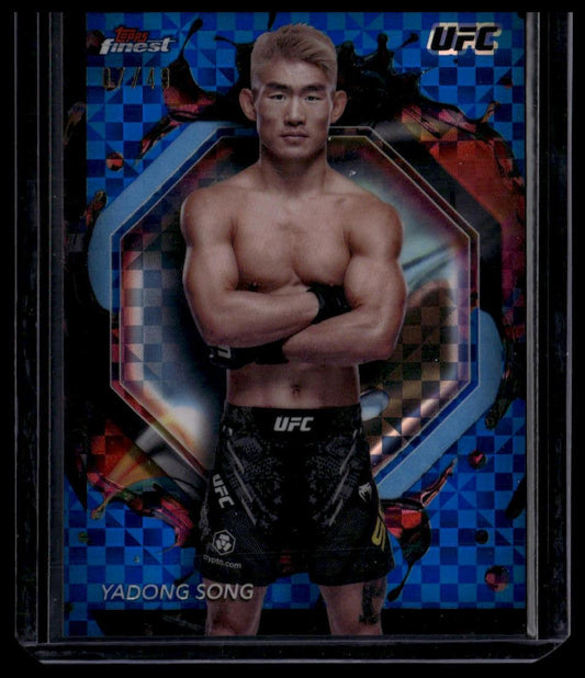 2024 Topps Finest UFC #285 Yadong Song Blue Checkerboard #/49