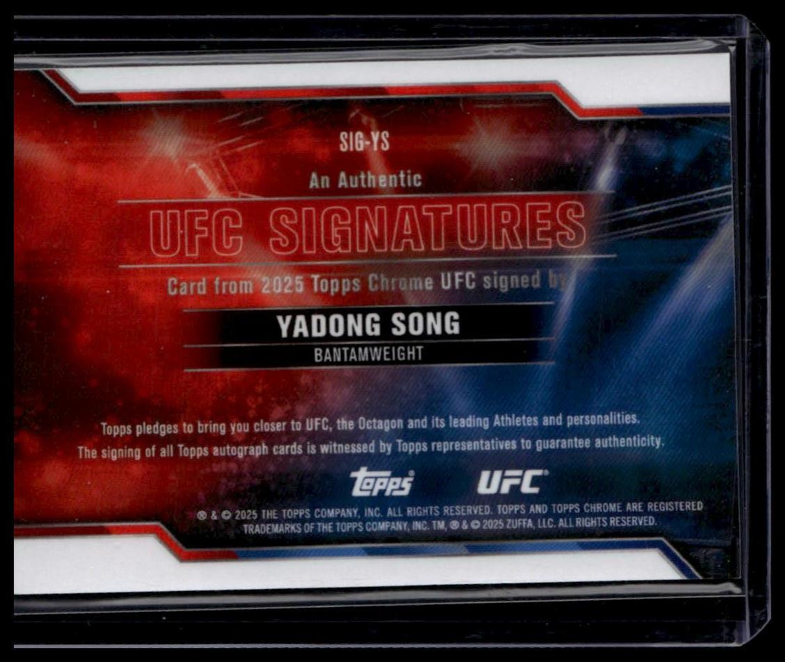 2025 Topps Chrome UFC #SIG-YS Yadong Song UFC Signatures Green Geometric #/99