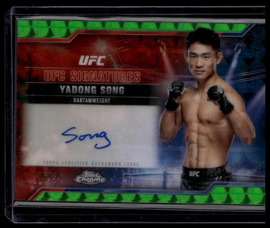 2025 Topps Chrome UFC #SIG-YS Yadong Song UFC Signatures Green Geometric #/99