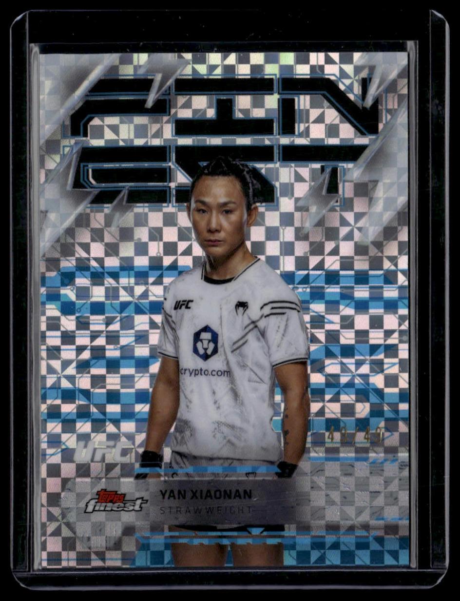 2025 Topps Finest UFC #275 Yan Xiaonan Blue Checkerboard Refractors #/49