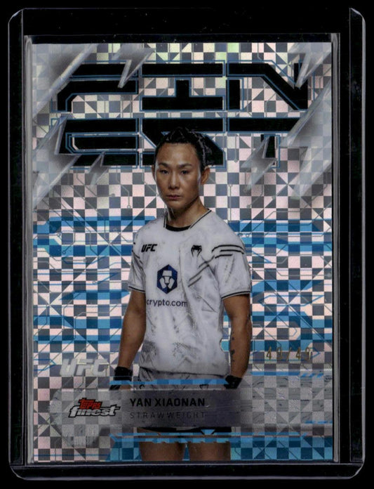 2025 Topps Finest UFC #275 Yan Xiaonan Blue Checkerboard Refractors #/49