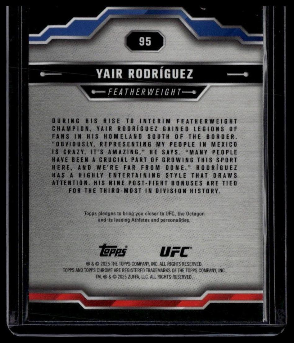 2025 Topps Chrome UFC #95 Yair Rodríguez Aqua Refractor #/199