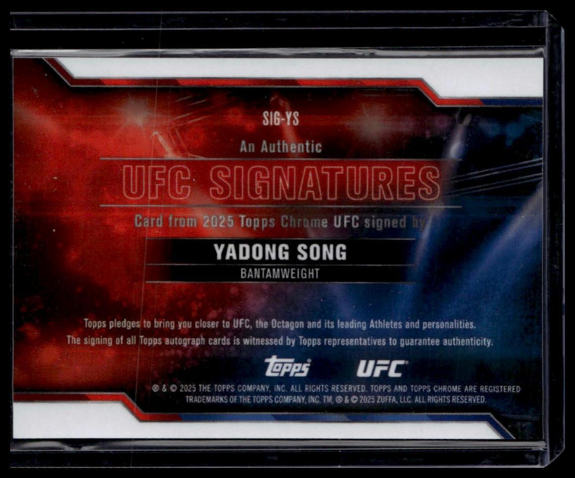 2025 Topps Chrome UFC #SIG-YS Yadong Song UFC Signatures