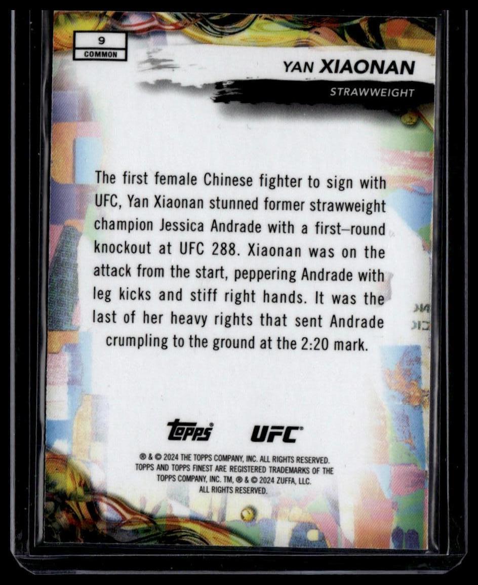 2024 Topps Finest UFC #9 Yan Xiaonan Blue Refractors #/200
