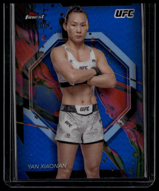 2024 Topps Finest UFC #9 Yan Xiaonan Blue Refractors #/200