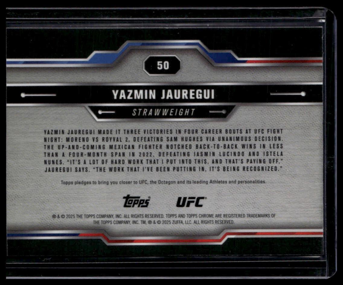 2025 Topps Chrome UFC #50 Yazmin Jauregui Blue Geometric #/99