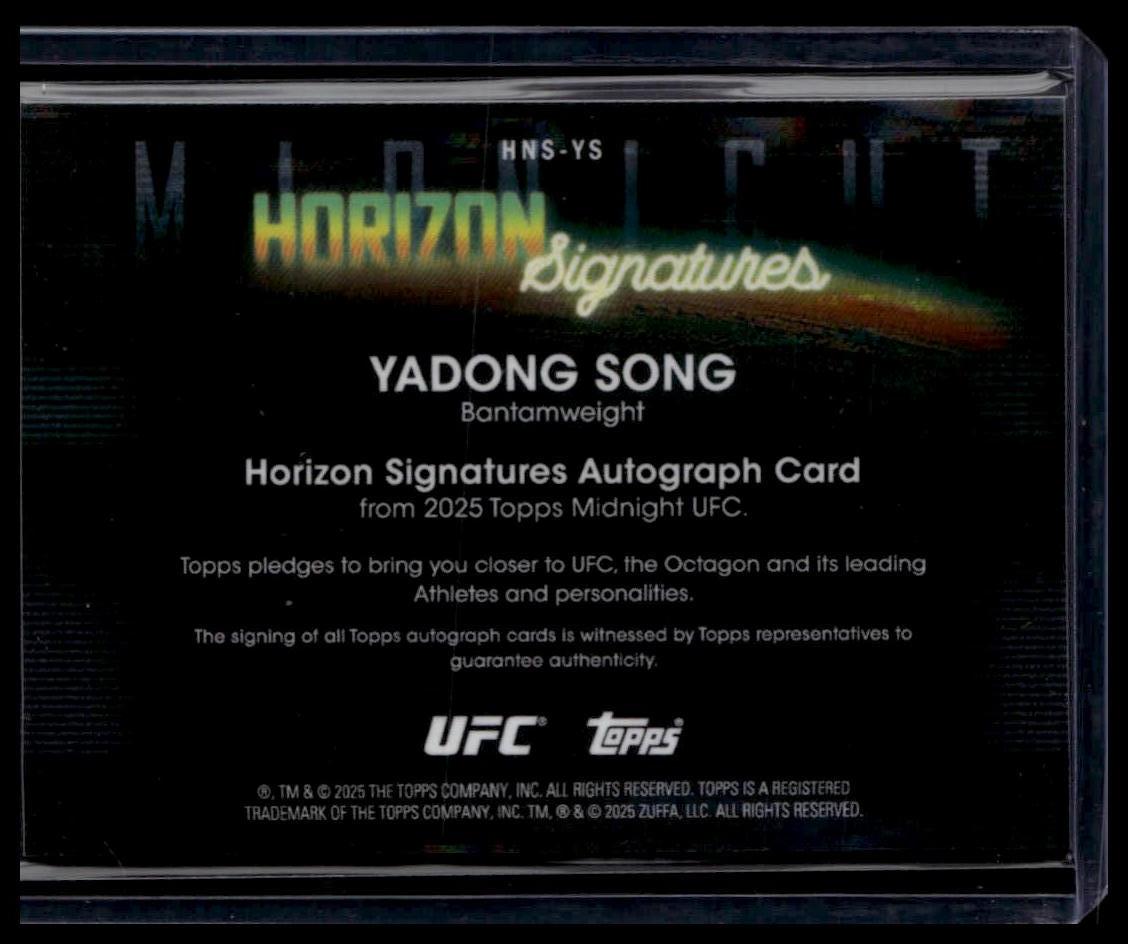 2025 Topps Midnight UFC #HNS-YS Yadong Song Horizon Signatures