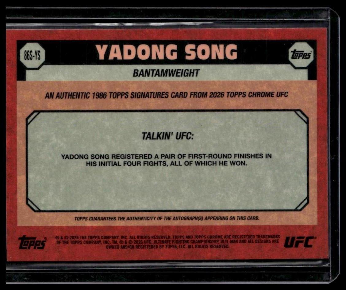 2026 Topps Chrome Yadong Song 1986 Topps Signatures Blue Refractor #/150
