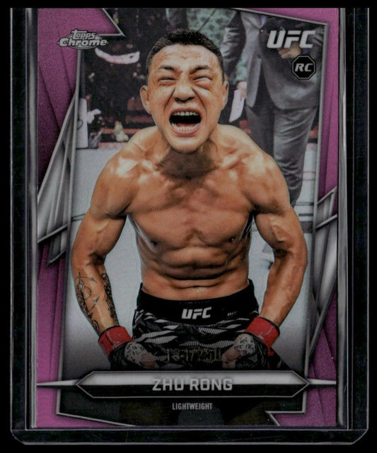 2026 Topps Chrome UFC #172 Zhu Rong Pink Refractor #/250