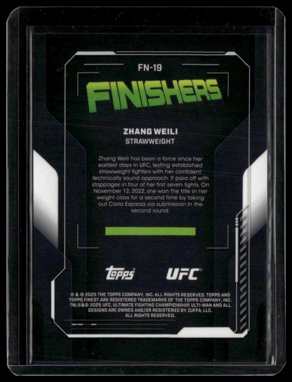 2025 Topps Finest UFC #FN-19 Zhang Weili Finishers Black Refractors #/25
