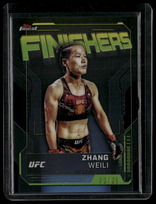 2025 Topps Finest UFC #FN-19 Zhang Weili Finishers Black Refractors #/25