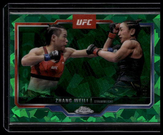 2025 Topps Chrome Sapphire Edition UFC #55 Zhang Weili Green Sapphire #/75