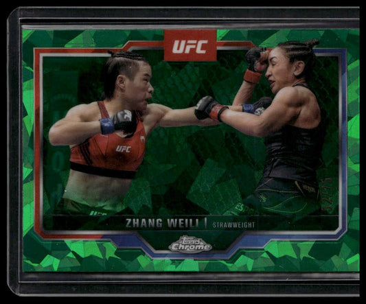 2025 Topps Chrome Sapphire Edition UFC #55 Zhang Weili Green Sapphire #/75