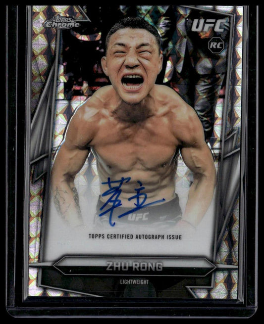 2026 Topps Chrome UFC #BAV-RU Zhu Rong Base Autographs Geometric Refractor