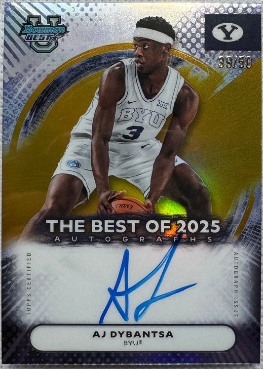 2025/26 Bowman University's Best AJ Dybantsa The Best of 2025 Gold /50