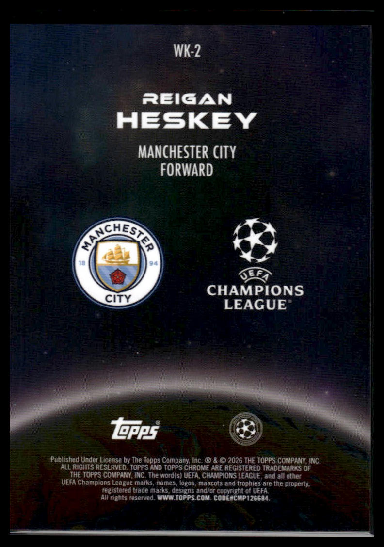 2025-26 Topps Chrome UEFA Club Competitions #WK-2 Reigan Heskey Wonderkids