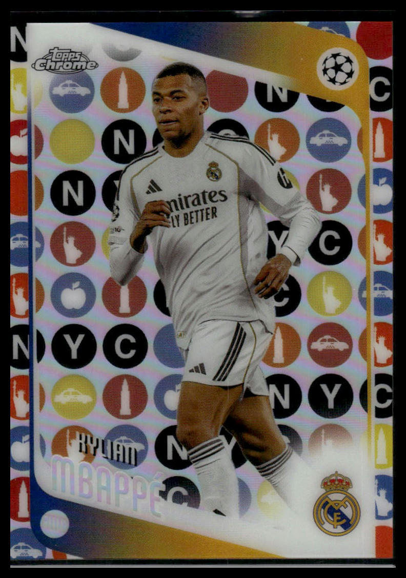 2025-26 Topps Chrome UEFA Club Competitions #112 Kylian Mbappé Big Apple