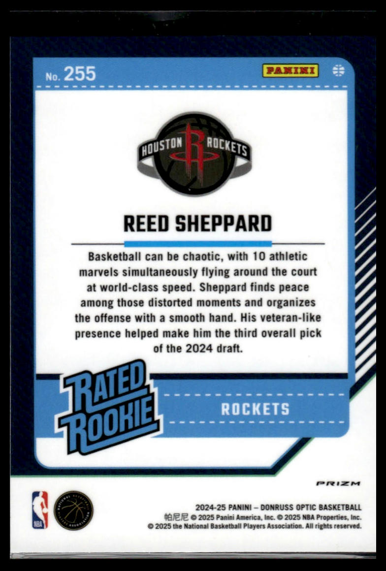 2024-25 Donruss Optic #255 Reed Sheppard Green Shimmer