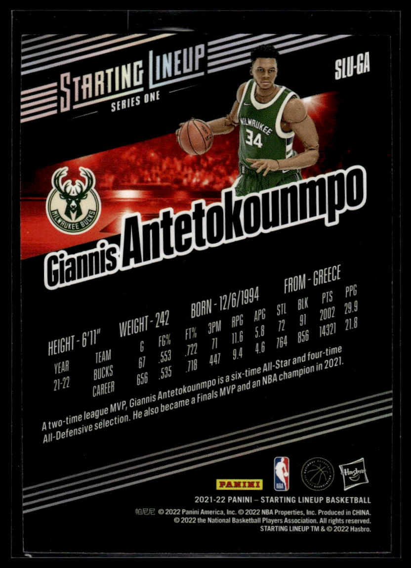 2021-22 Panini Starting Lineup #SLU-GA Giannis Antetokounmpo