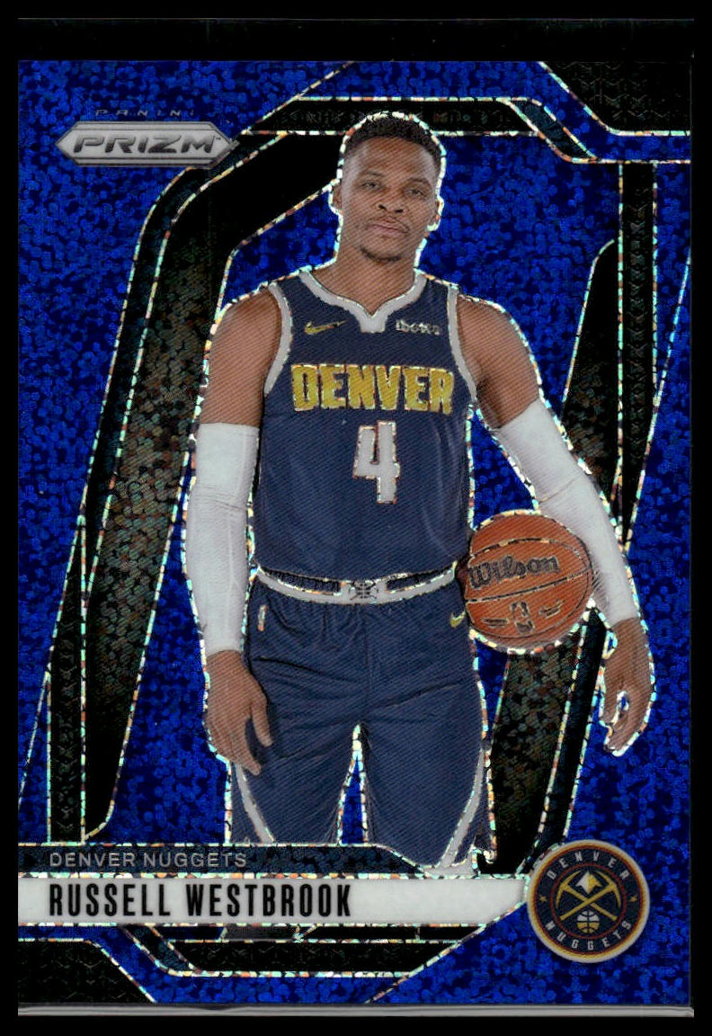 2024-25 Panini Prizm #157 Russell Westbrook Prizms Blue Sparkle #/144