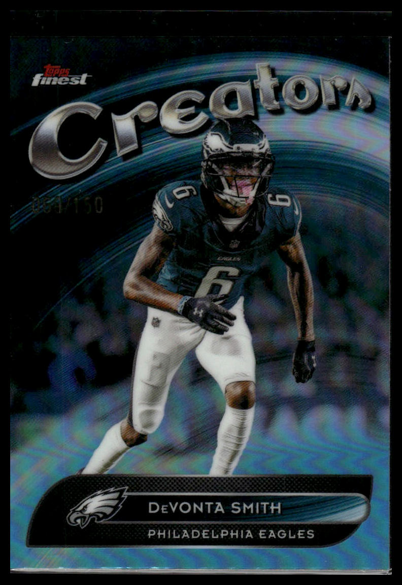 2025 Finest #CR-24 DeVonta Smith Creators Sky Blue Refractor #/150