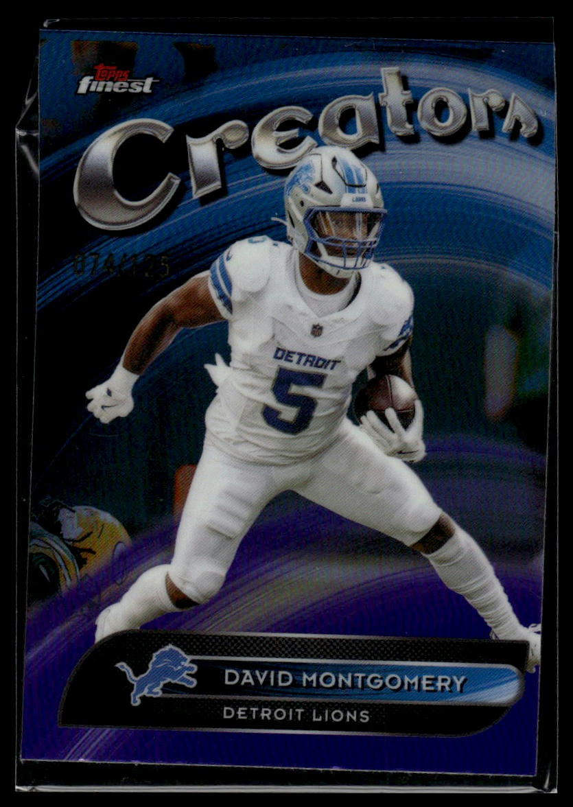 2025 Finest #CR-10 David Montgomery Creators Purple Refractor #/125