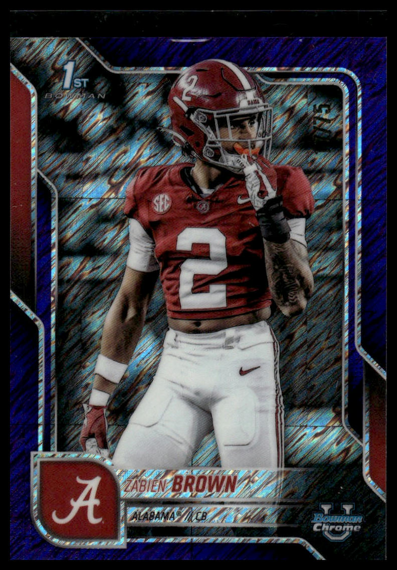 2025 Bowman University Chrome #72 Zabien Brown Purple Shimmer Refractor #/75