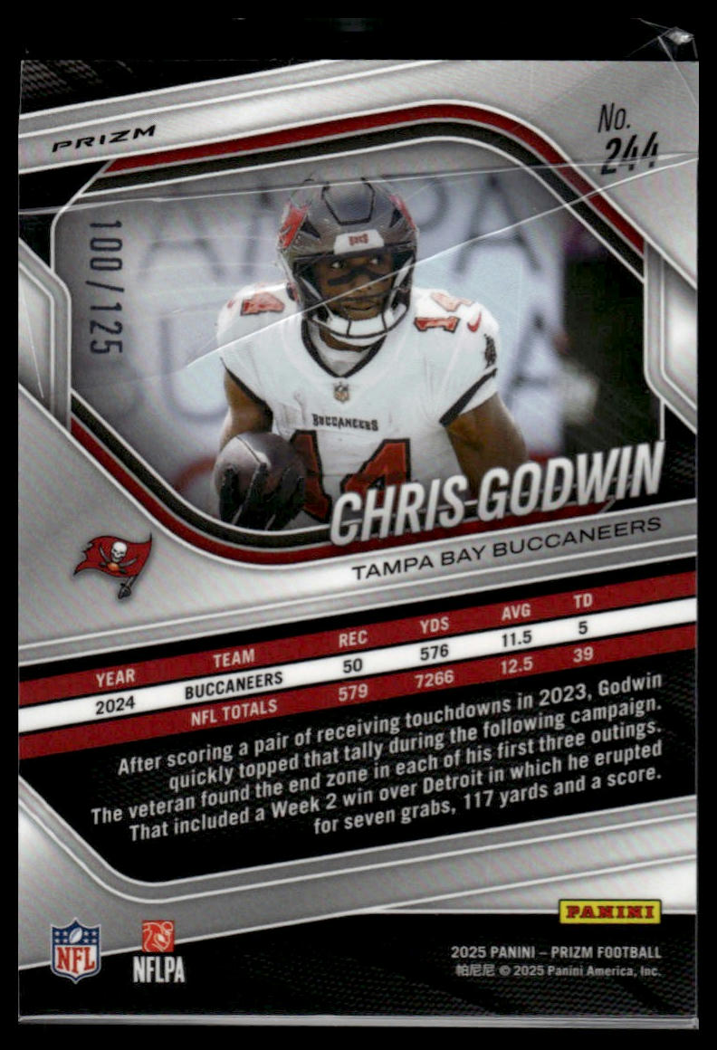 2025 Panini Prizm #244 Chris Godwin No Huddle Blue #/125