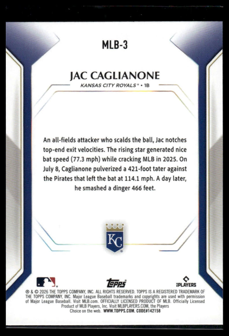 2026 Topps #MLB-3 Jac Caglianone Topps Collector Kit