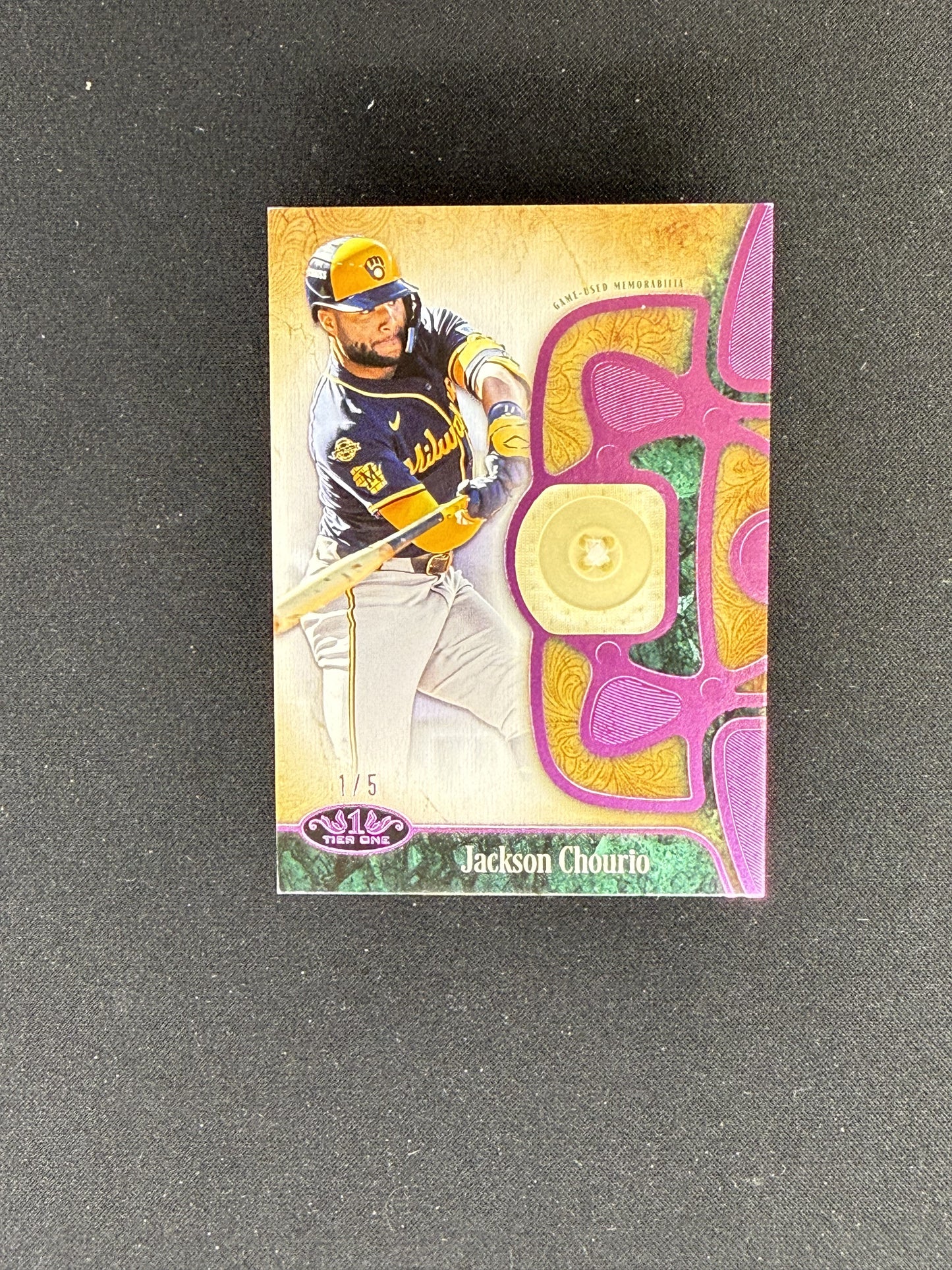 2026 Topps Tier One #T1R-JCH Jackson Chourio Tier One Relics Button