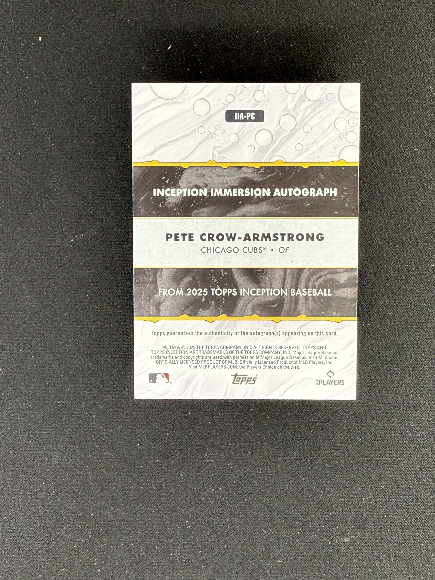 2025 Topps Inception #IIA-PC Pete Crow-Armstrong Immersion Autographs Blue