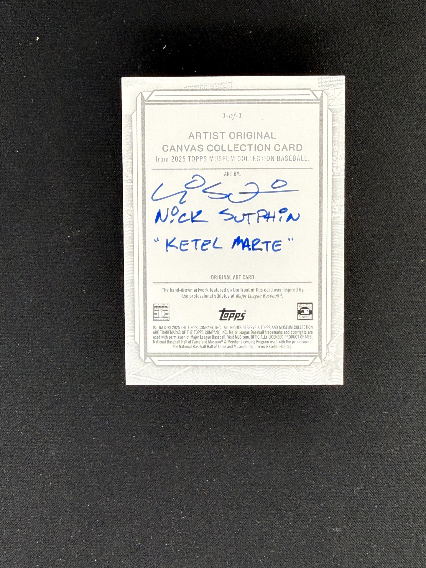 2025 Topps Museum Collection Ketel Marte Artist Canvas Collection Sketch 1/1
