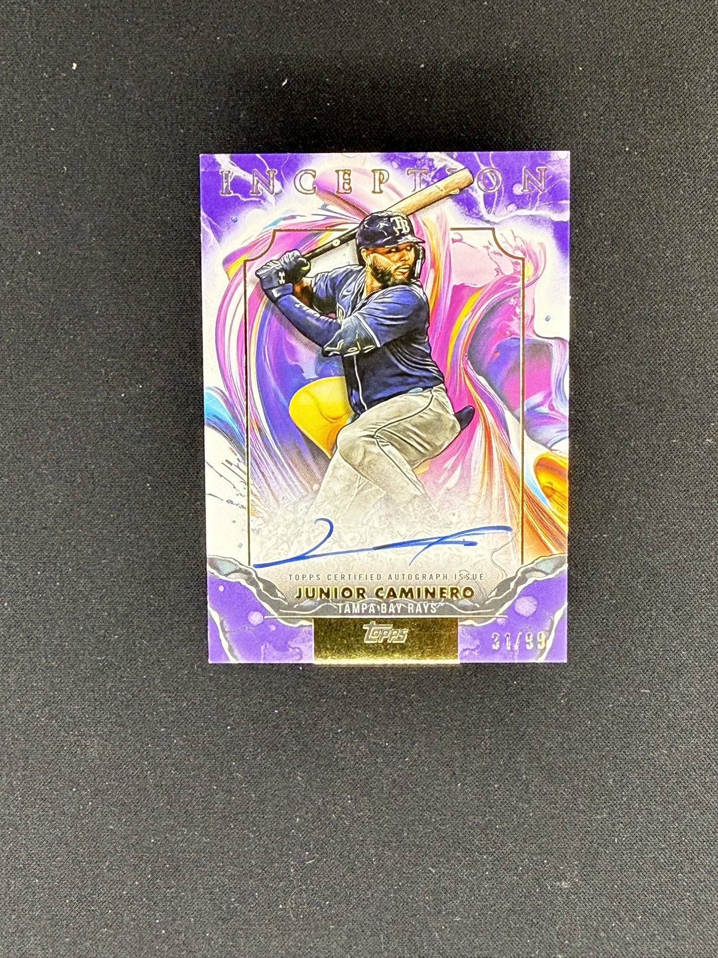 2025 Topps Inception Junior Caminero Rookie & Emerging Stars Auto Purple /99