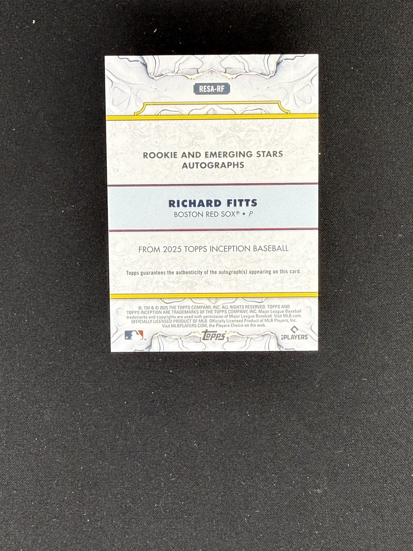 2025 Topps Inception Richard Fitts Rookie & Emerging Stars Autographs #/299